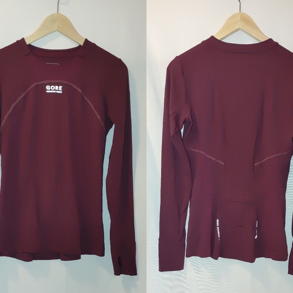 GORE Running Air 2.0 Long Sleeve Shirt Medium M‎ Reflective Merlot Berry
